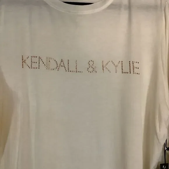 NWT❤️ Kendall & Kylie long sleeve T-shirt‎ with Rose Gold Bling! - Picture 2 of 4